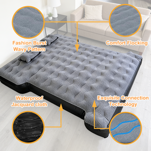 Matelas Gonflable de Voyage Grand Format en PVC Floqué pour Tente, Camping, Camion - Pliable - Product Image 3