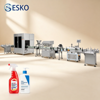 Ligne de production de remplissage de liquides ESKO à dix têtes pour nettoyant tout usage automatique et revitalisant capillaire, machine de remplissage de savon liquide