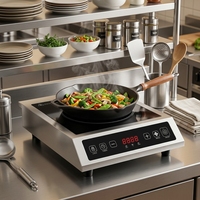 Kompor Induksi Komersial Daya Tinggi 3500W, Kompor Listrik Stainless Steel, Kontrol Sentuh, YLM-915R
