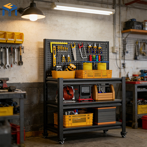 Stackable Wire Mesh <strong>Shelving</strong> with <strong>Plastic</strong> Bins, Modular Storage Rack System for Organized Parts Storage - Product Image 2