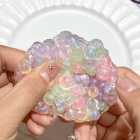 Boule sensorielle perlée irisée en gelée souple anti-stress à presser