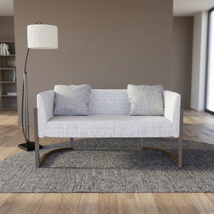 Modern Fabric Three Seat <b>Sofa</b> With Metal Legs And Tight Back Design For Living Room - Product Image 3