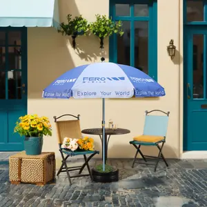 制造商定制太阳伞折叠太阳伞，带撑杆底座，供超市使用
