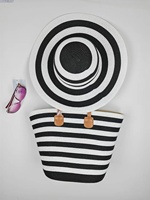Sac de plage en paille de bonne qualité à prix avantageux avec motif de bande de couleur pour femmes Vacances d'été