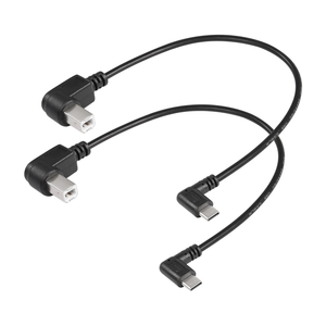 Câble d'imprimante USB B vers USB C à angle droit avec perles de ferrite, gaine en PVC et blindage tressé USB 2.0 pour imprimante, scanner MIDI - Product Image 1