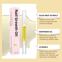 Stylo Huile de Croissance des Ongles de 3 ml Enrichi en Vitamines, Réparateur et Fortifiant pour Cuticules, pour des Ongles Sains