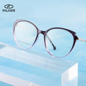 Monture de lunettes de vue œil de chat FalaiEr Tr7120 53-18-140, verres anti-lumière bleue, unisexe, monture complète, lunettes optiques - Product Image 1