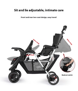 <span class=keywords><strong>Passeggino</strong></span> Doppio per Bambini con Sedute Reclinabili, Carrozzina <span class=keywords><strong>Gemellare</strong></span> Pieghevole per Due Bambini - Product Image 4