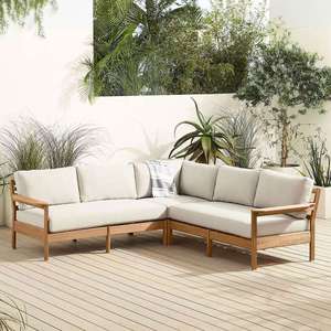 Sofá de Madera para Jardín, Patio, Terraza o Sala de Estar, Resistente a la Lluvia, de Teca, Estilo Resort, Nuevo y en Oferta - Product Image 4