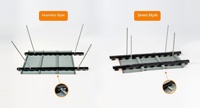 Prix d'usine Bande de plafond en alliage d'aluminium antirouille étanche avec clip, design moderne, modèle 3D pour abri de voiture extérieur