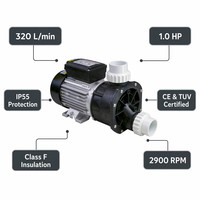 Pompe à eau PROWAY EA350-Y 1HP avec interrupteur pneumatique, prise EU 50mm, 220V, pour spa, bain à remous, massage, câble standard de 1,5m
