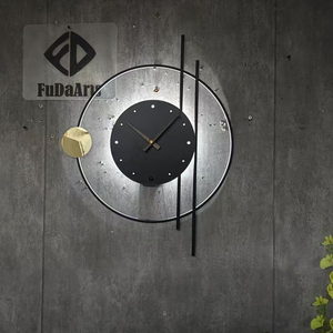 57x45CM avec veilleuse LED métal Art Design silencieux salon bureau horloges murales décor à la maison suspendu montre livraison directe DDP - Product Image 1