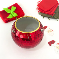 Vente en gros de pots de fleurs suspendus en forme de boule disco argentée rose rouge de 10 cm, 15 cm, 20 cm, 25 cm pour balcon