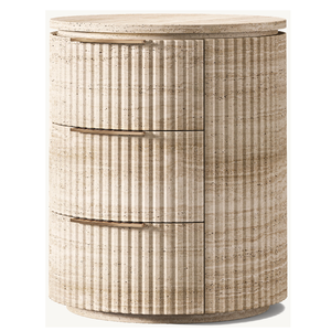 Design moderno <span class=keywords><strong>Nightstand</strong></span> mobiliário interior Travertino Material mesa nightstands para hotel - Product Image 2