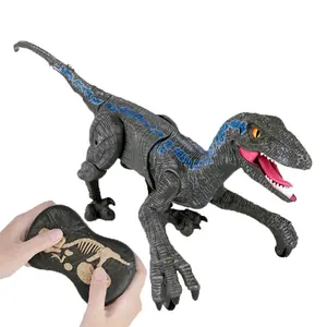 시뮬레이션 원격 제어 장난감 2.4g 5ch Rc 걷는 공룡 3D 눈 빛과 소리