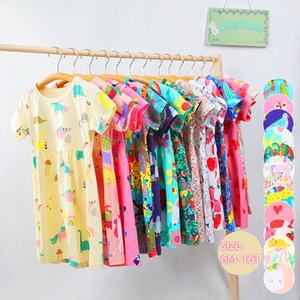 अनुकूलित मुद्रित पैटर्न लड़कियों के कपड़े गर्मियों में छोटे आस्तीन पोशाक बेबी लड़की - Product Image 1