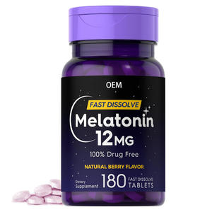Tablet Melatonin Vegan 12 MG Penunjang Tidur, Penjualan Panas, Kustomisasi OEM - Product Image 1
