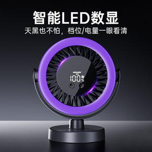 โนฮอนพัดลมตั้งโต๊ะพร้อมไฟ 7 9.9 นิ้ว ควบคุมแบบดิจิตอล ชาร์จผ่าน USB สำหรับโฮมออฟฟิศ - Product Image 2