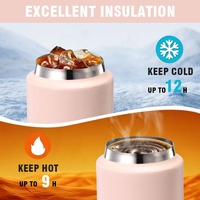 Mug isotherme personnalisé en acier inoxydable 18/8 de 400 ml avec couvercle sans BPA et base antidérapante pour le café et le thé en voyage