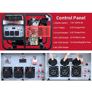 オープンタイプディーゼル発電機8.5kw 9kwポータブル屋外バックアップ発電機小型家庭用屋外ディーゼル発電機セット - Product Image 3