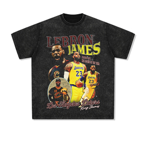 Camisetas personalizadas de algodón con estampado digital DTG, camisa de gran tamaño con hombros caídos, preencogimiento, lavado ácido, <span class=keywords><strong>cantante</strong></span> de hip hop - Product Image 2