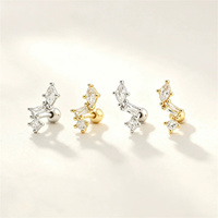 FUAMAY Boucles d'oreilles clous hypoallergéniques en argent 925 avec zircon cubique et fermoirs à vis, vente en gros, cadeau