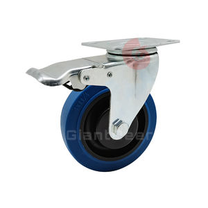 Kunden spezifische mittelschwere 75mm 100mm 125mm Metallplatte schwenkbare blaue Tpr-Lenkräder - Product Image 4