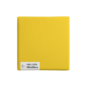 Sábana Ajustable 100% Algodón Amarillo Tamaño Super King 180x200cm - Product Image 3