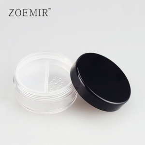 Pot de poudre libre simple de 5g avec tamis rotatif Boîte à poudre libre noire ronde de marque privée - Product Image 3