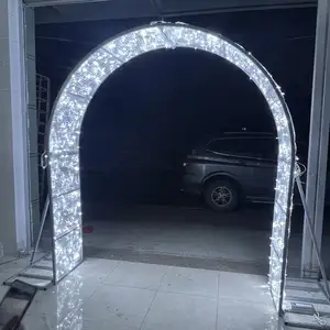 Hochzeitsdekoration im Freien wasserdichter Themenpark groß weihnachtlich 3d beleuchtet led weihnachtsbogen Motivlicht Unendlicher LED-Bogen