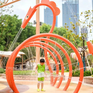 Double Fun Waterfall Swing Play Colorful Fiberglass Steel Splash Pad Aqua Park Play Amusement Equipment Outdoor Water Parks - Product Image 4