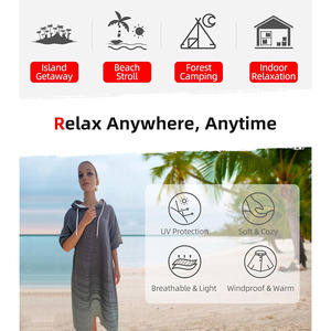 Accappatoio con Cappuccio in Microfibra, Poncho da Surf, Asciugamano da Spiaggia Assorbente e Antisabbia per Nuoto e Viaggi, Personalizzabile con Logo - Product Image 3