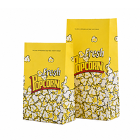 Sacs à Popcorn en Gros Enduits de PE avec Fermeture à Lanière Métallique pour Snacks de Popcorn, Sacs en Papier de Qualité Alimentaire Résistants à la Graisse