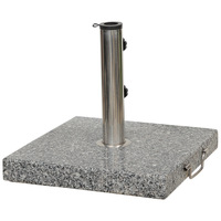 Support de parasol extérieur robuste et moderne avec base en granit et tube en acier inoxydable pour poteaux de 38 à 48 mm de diamètre