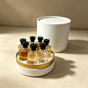 Boîte d'emballage de parfum en tube de papier blanc or, boîte cadeau cylindrique personnalisée imprimée pour échantillons de parfum - Product Image 5