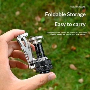 Outdoor picknick kamperen Eendelige geïntegreerde mini-butaan elektronische ontsteking Opvouwbare draagbare brander Kookgerei Windafwijker - Product Image 2