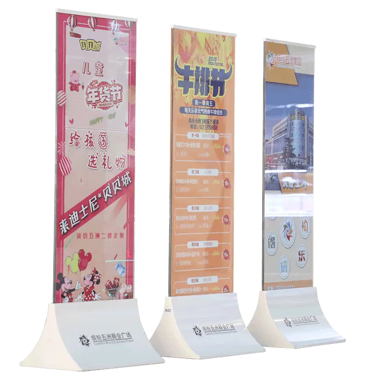Double - sided billboard display stand glass poster display stand
