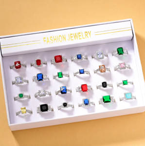 Moda ince özel kadınlar elmas mozanit düğün söz taş zirkon gümüş kaplama evlilik takı yüzük Bijou Bague - Product Image 3