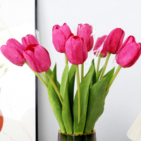 Bunga Tulip Artificial Real Touch, Tulip Palsu Premium dengan Tekstur Basah, Dekorasi Rumah, Rangkaian Bunga Pernikahan, Batang Tulip Grosir