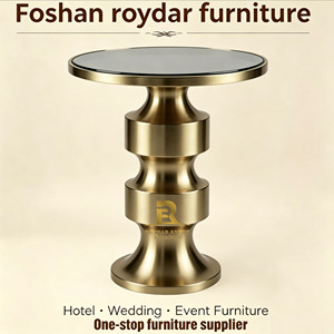 Neu Designter Goldener Cocktailtisch mit Runder Glasplatte für Partys, Hochzeiten, Vermietung, Bartisch - Product Image 1
