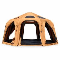 Tente dôme gonflable de 5 m, 20 m² en coton TC imperméable, abri événementiel de glamping à structure pneumatique pour 6-8 personnes