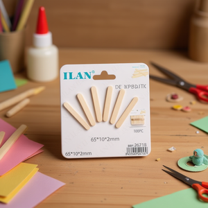 Bastoncini di legno ILAN per ghiaccioli 65x10x2mm, confezione da 100 pezzi per artigianato e fai da te - Product Image 3