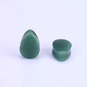 En <span class=keywords><strong>gros</strong></span> Pierre Naturelle Aventurine Verte Oreille L'expansion <span class=keywords><strong>Carlin</strong></span> Piercing Bijoux De Corps - Product Image 2