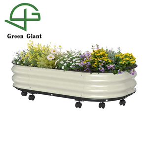 11 ''Hoog Verhoogd Tuinbed Beweegbare Metalen Plantdoos, Balkon Dakbloem En Groenteplantdoos Groentepot - Product Image 5
