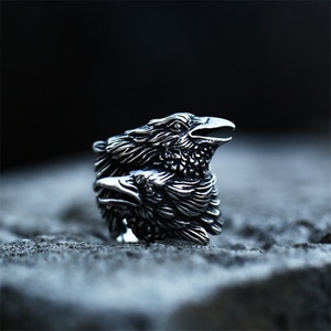 New Arrival Nordic Death Messenger <b>Ring</b> Jewelry Stainless Steel Casting Crow <b>Rings</b> <b>Men</b> - Product Image 4