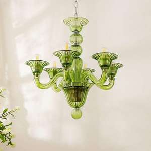 Lampe à suspension verte vintage française Chandelier design élégant pour salon chambre restaurant ODM tailles d'approvisionnement moyen grand - Product Image 5