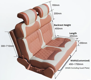 Asiento de coche modificado multifuncional personalizado, asiento de 3 pliegues, asiento de cama plegable para autocaravana RV MPV <span class=keywords><strong>Camper</strong></span> Van - Product Image 5