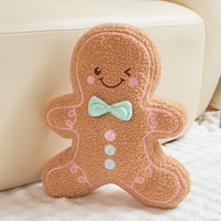 Coussin décoratif en peluche Homme en pain d'épices de Noël, maison, sucette canne à sucre, rembourré en coton PP, 31-50cm, OEM