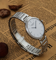 Montre à quartz ultra-fine de luxe Sparktime unisexe, bracelet en acier inoxydable de 20 mm, verre saphir de 36 mm, haute qualité