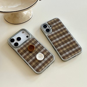 Ins Nâu lưới nút Patterned Drop Gel trường hợp điện thoại cho <span class=keywords><strong>Iphone</strong></span> 17 16 15 14 13 Pro Max - Product Image 4